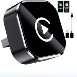 2 en 1 Adaptador CarPlay Inalámbrico, Bluetooth V5.3 Conexión Estable, WiFi 6 de Doble Banda de Alta Velocidad, USB A/C, Bluetooth Car Play Wireless Adapter Dongle para iPhone iOS 10+ & Android 11+