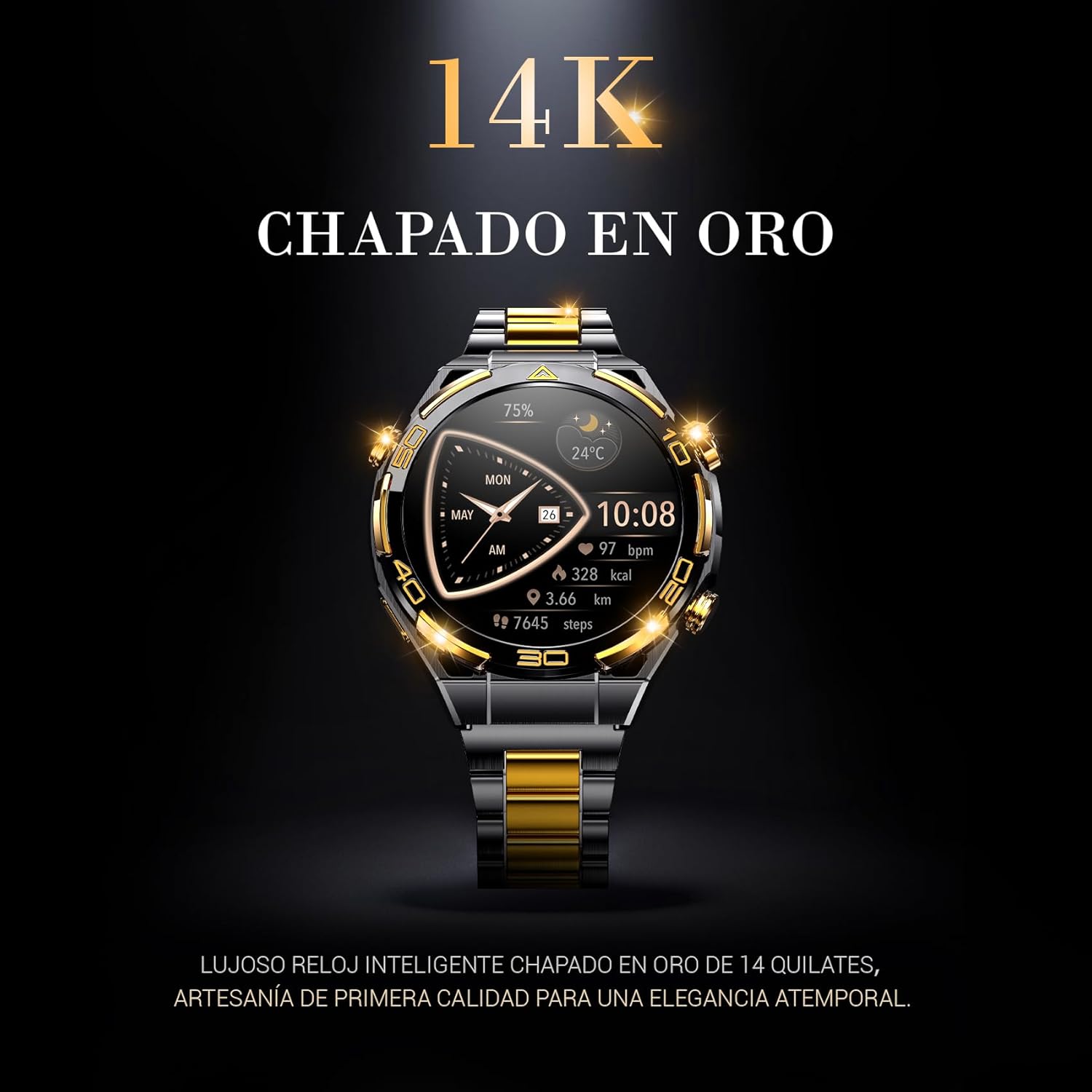 Blackview Smartwatch -GPS, AI, Linterna, Brújula, AMOLED 1.43" Reloj Inteligente Hombre -Monitor de Frecuencia Cardíaca/Presión Arterial, Llamadas Bluetooth, 100+ Modos Deportivos, Android/iOS, Negro - 2