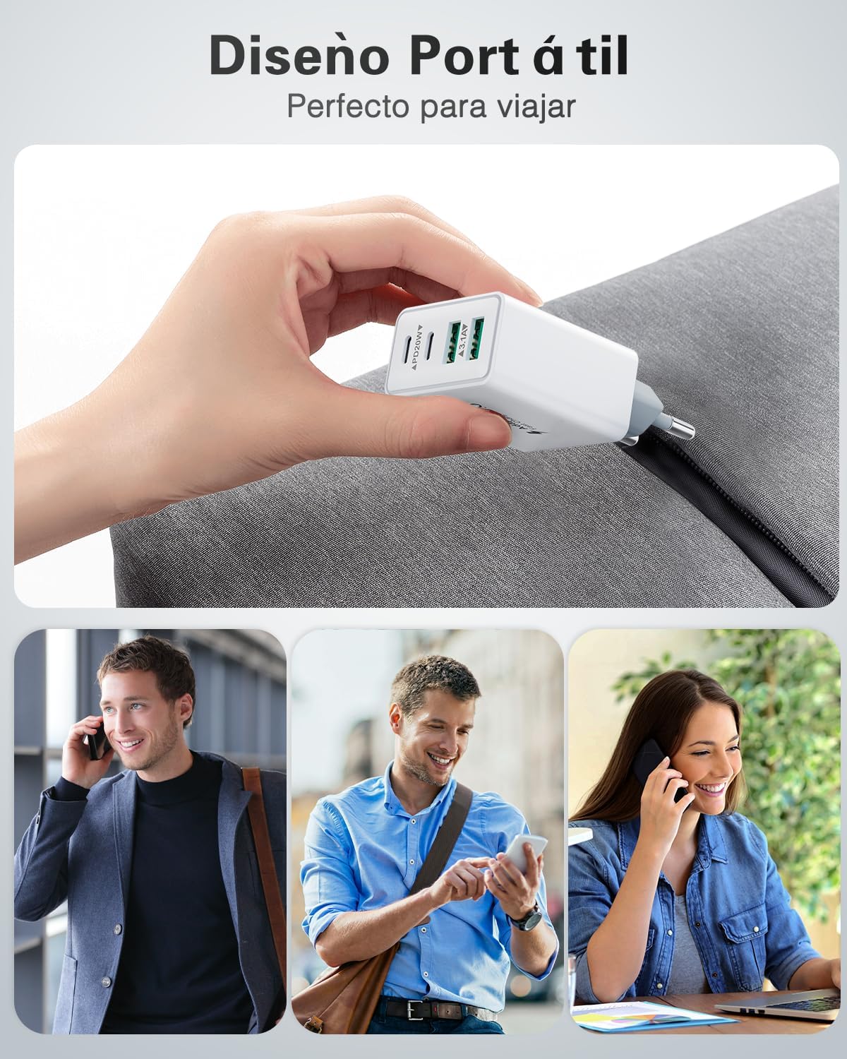 Cargador USB C 40W, Cargador iPhone Carga Rapida Múltiple USBC Enchufe PD+QC Rápido Pared Adaptador Tipo C Movil Cargadors para iPhone 17 16 15 14 13 12 11 Pro MAX Plus,iPad,Samsung USB Charger - 6