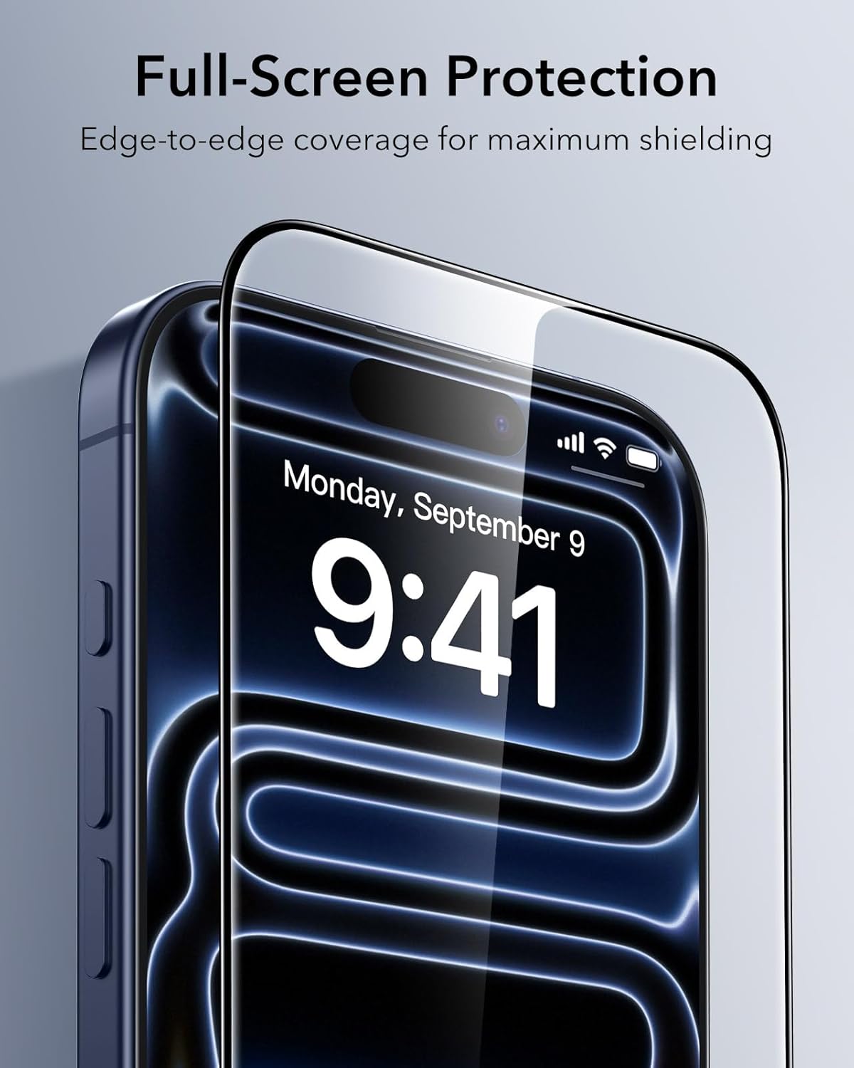 ESR Pack 3 Protectores Pantalla para iPhone 17 Pro Max, Grado Militar, No Astilla, Dureza 9H, Cristal Templado, Cobertura total, Bandeja UltraFit - 6