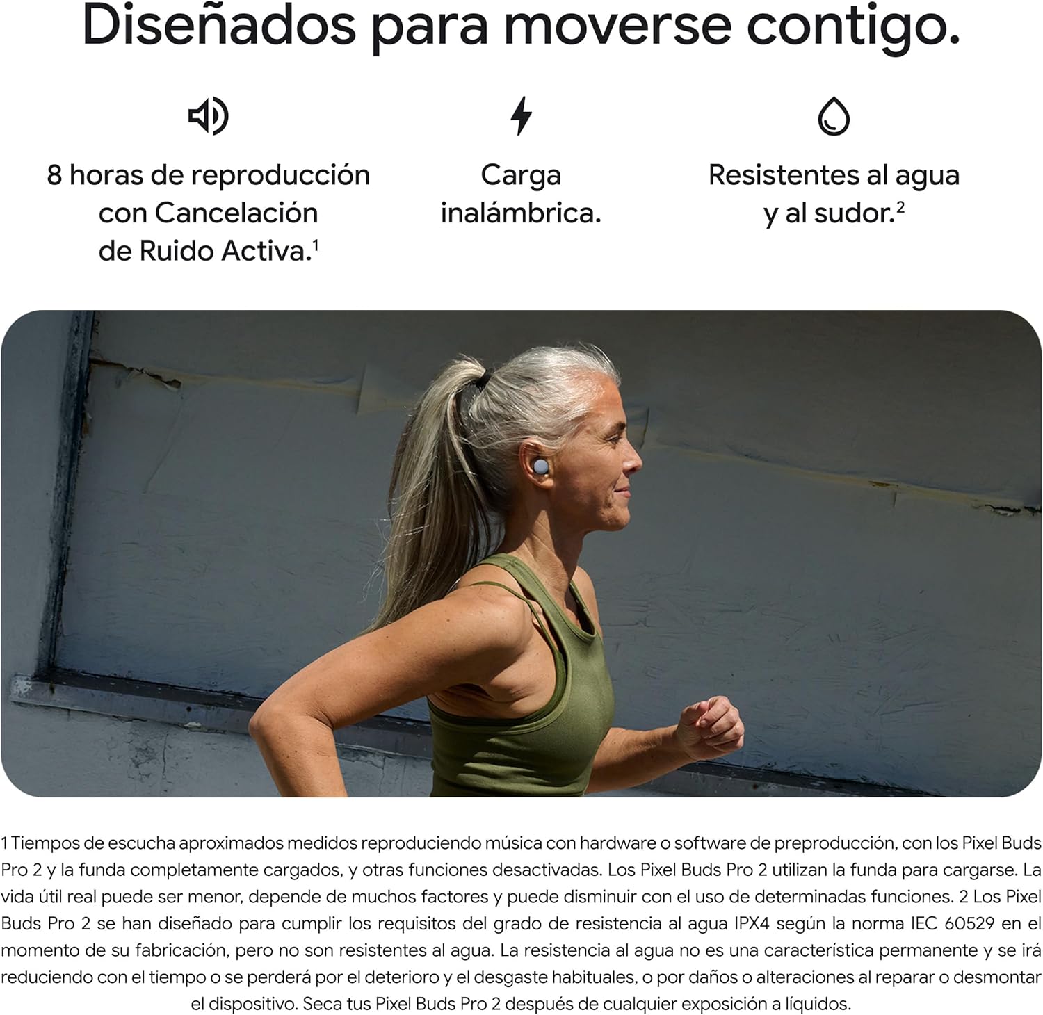 Google Pixel Buds Pro 2 - Auriculares de botón inalámbricos con Cancelación de Ruido Activa – Auriculares Bluetooth - Obsidiana - 5