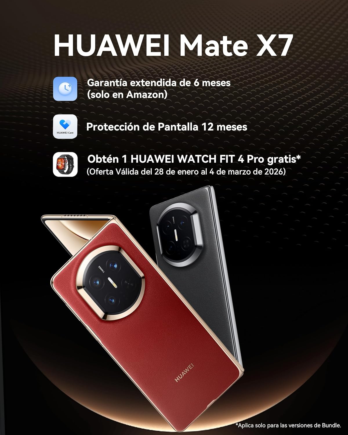 HUAWEI Mate X7 Smartphone Plegable + Smartwatch FIT 4 Pro, 16+512G, 8" 120Hz LTPO Pantalla Flexible, Cámara con Colores Auténticos, Kunlun Glass, 5300mAh Batería, Garantía Adicional 6 Meses, Negro - 2