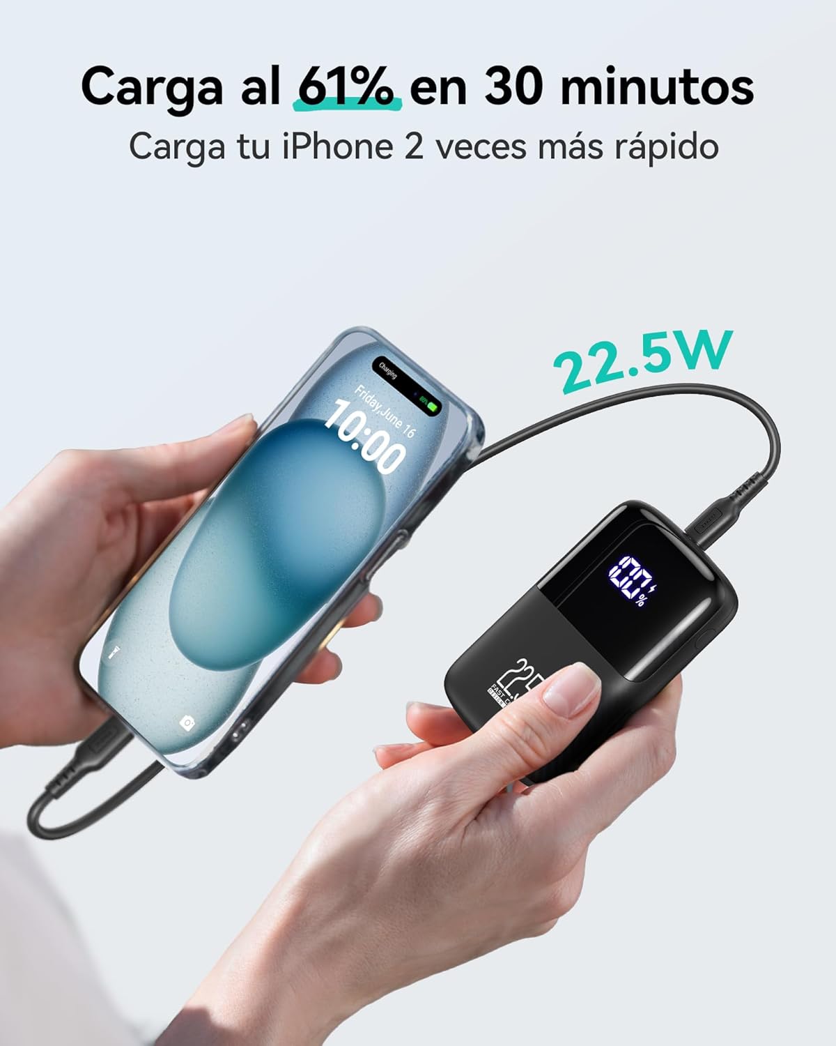 INIU Power Bank, Mini 10000mAh 22.5W Bateria Externa Carga Rapida, USB C PD3.0 QC4.0 Cargador Portatil, Powerbank con Soporte para iPhone 17 16 15 14 13 12 Pro Samsung S22 S21 Xiaomi Huawei iPad - 4