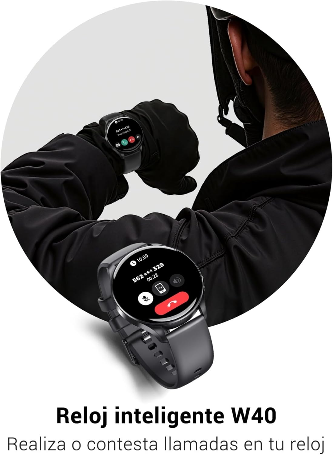 IOWODO Reloj Inteligente Hombre Mujer, 1.43" AMOLED Llamadas Smartwatch con 120 Modos Deportivos, Monitor Cardíaco 24h, SpO2, Sueño, 2 Correas, IP68, Pulsera Actividad para Android iOS - 5