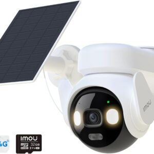 Imou 5MP Cámara Vigilancia 4G WiFi Dual, Grabación 24/7 AOV, Cámara Exterior Solar con Batería 10000mAh, Detección Humana/Vehículo, Visión Nocturna Color, Mode Privado, Incluye Sim y 32GB Tarjeta SD