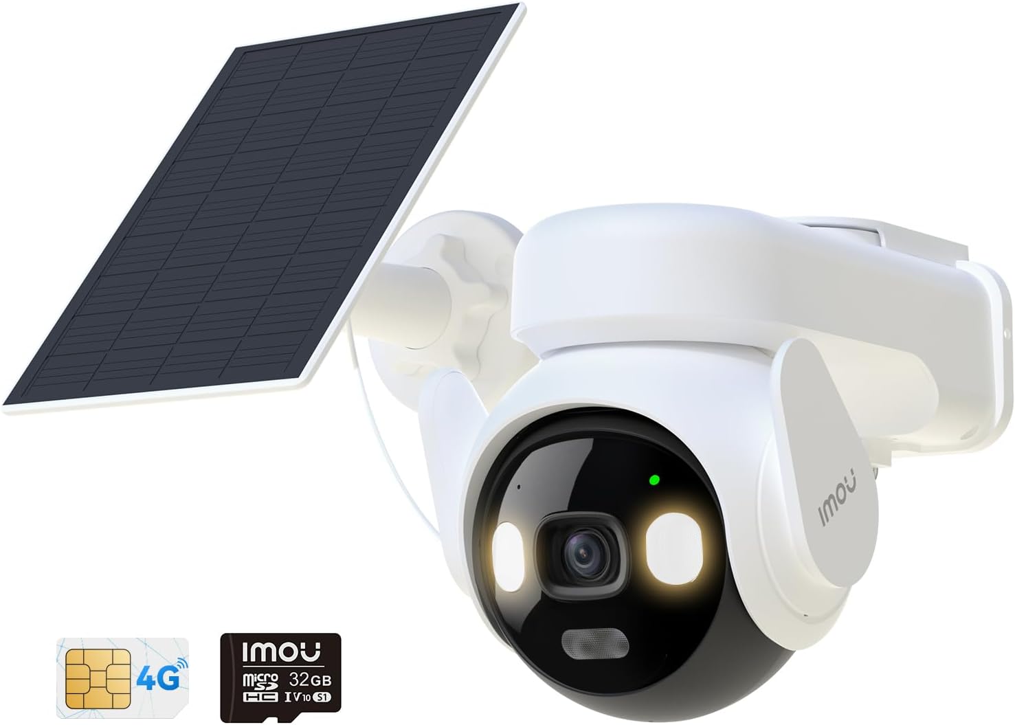 Imou 5MP Cámara Vigilancia 4G WiFi Dual, Grabación 24/7 AOV, Cámara Exterior Solar con Batería 10000mAh, Detección Humana/Vehículo, Visión Nocturna Color, Mode Privado, Incluye Sim y 32GB Tarjeta SD - 1