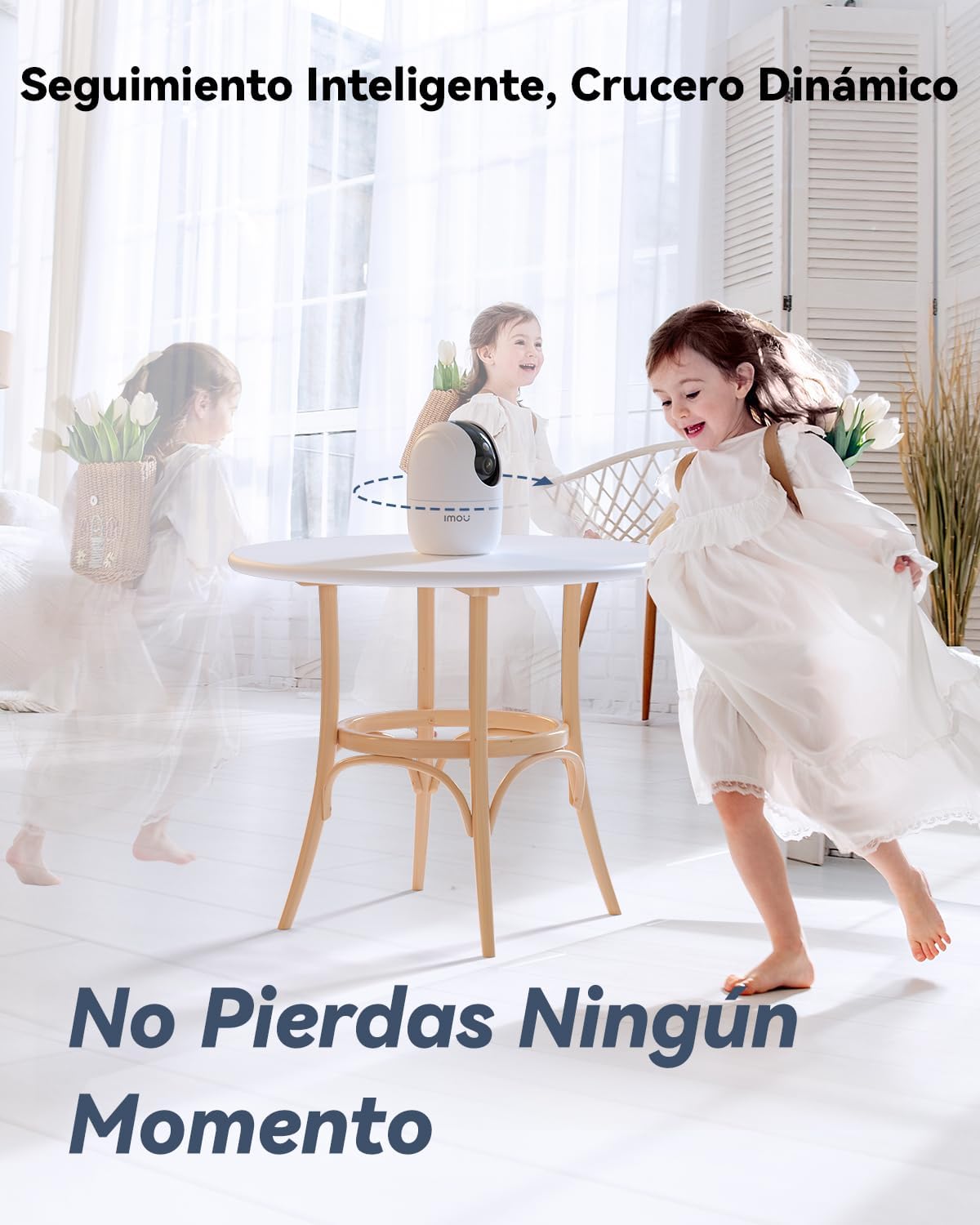 Imou Ranger 2C Pro (2Pack) - 2.4/5GHz Cámara WiFi Interior, 2K(3MP) Cámara Vigilancia para Visión Nocturna en Color, Admite Tarjeta SD hasta 512 GB, AI Detección y Seguimiento, Botón para Llamar - 6