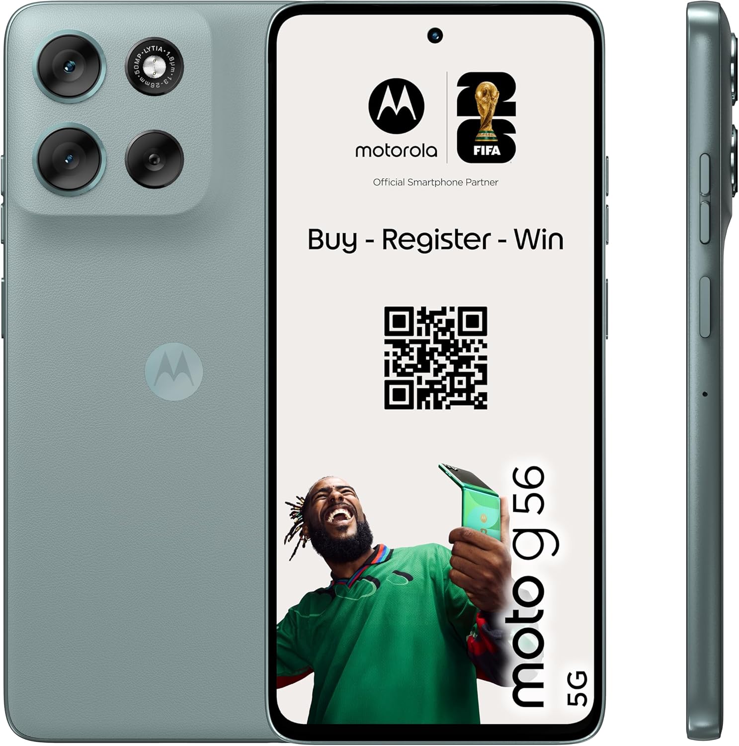 Moto g56 5G 24GB (8GB+16GB RAM Boost)/256GB Gris, Durabilidad Militar, IP68/69, Corning Gorilla® Glass 7i, Pantalla 6.72" Full HD+, Cámara 50 MP con Moto ai, Batería 5200 mAh,Carga TurboPower 30W - 1