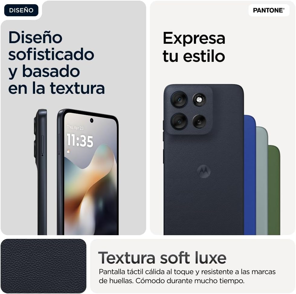 Moto g56 5G 24GB (8GB+16GB RAM Boost)/256GB Negro, Durabilidad Militar, IP68/69, Corning® Gorilla® Glass 7i, Pantalla 6.72" Full HD+, Cámara 50 MP con Moto ai,Batería 5200 mAh,Carga TurboPower™ 30W - 5