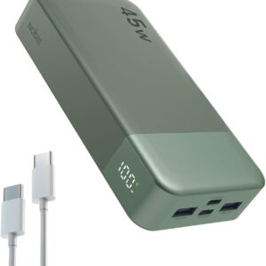 NOBIS Powerbank 20000mah,PD3.0 45W Batería Portátil Carga Rápida,QC4.0 Bateria Externa con Pantalla LED para MacBook, Phone 15 14 13 Pro S23 S22