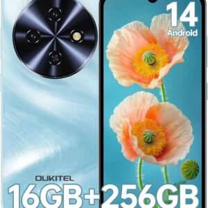 OUKITEL C5 Telefono Movil 2025, 16GB RAM+256GB ROM/TF 1TB, 6.52" HD Pantalla Telefonos Moviles Libres, Batería 5000mAh Android 14 Smartphone, Cámara 13MP+5MP, 4G Dual SIM/Face ID/OTG/3.5mm Jack, Azul