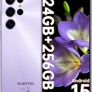 OUKITEL C61 Pro Teléfonos Inteligentes - 24GB+256GB/1TB Telefonos Moviles Libres Android 15, 6.88" Pantalla HD+ 90Hz Smartphone, Batería 5150mAh, Cámara 13MP Movil, Face ID/Fingerprint/NFC/GPS, Morado