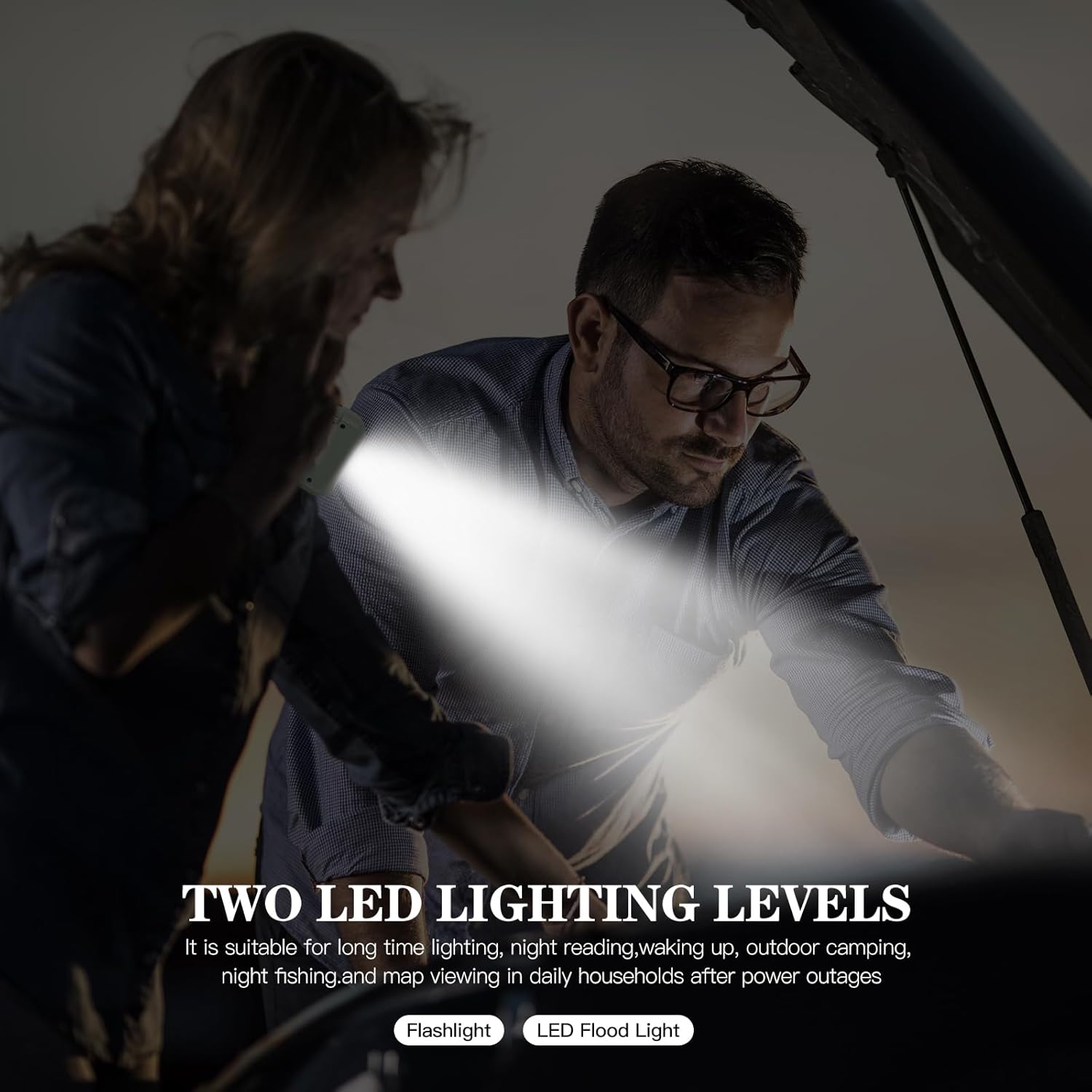 Radio de Emergencia Portátil, FM/Am Emergency Radio con Solar Recargable Radios de Dinamo con Manivela con Linterna LED y Luz de Lectura 2000mAh Powerbank SOS Alarma USB de Camping al Aire Libre - 5