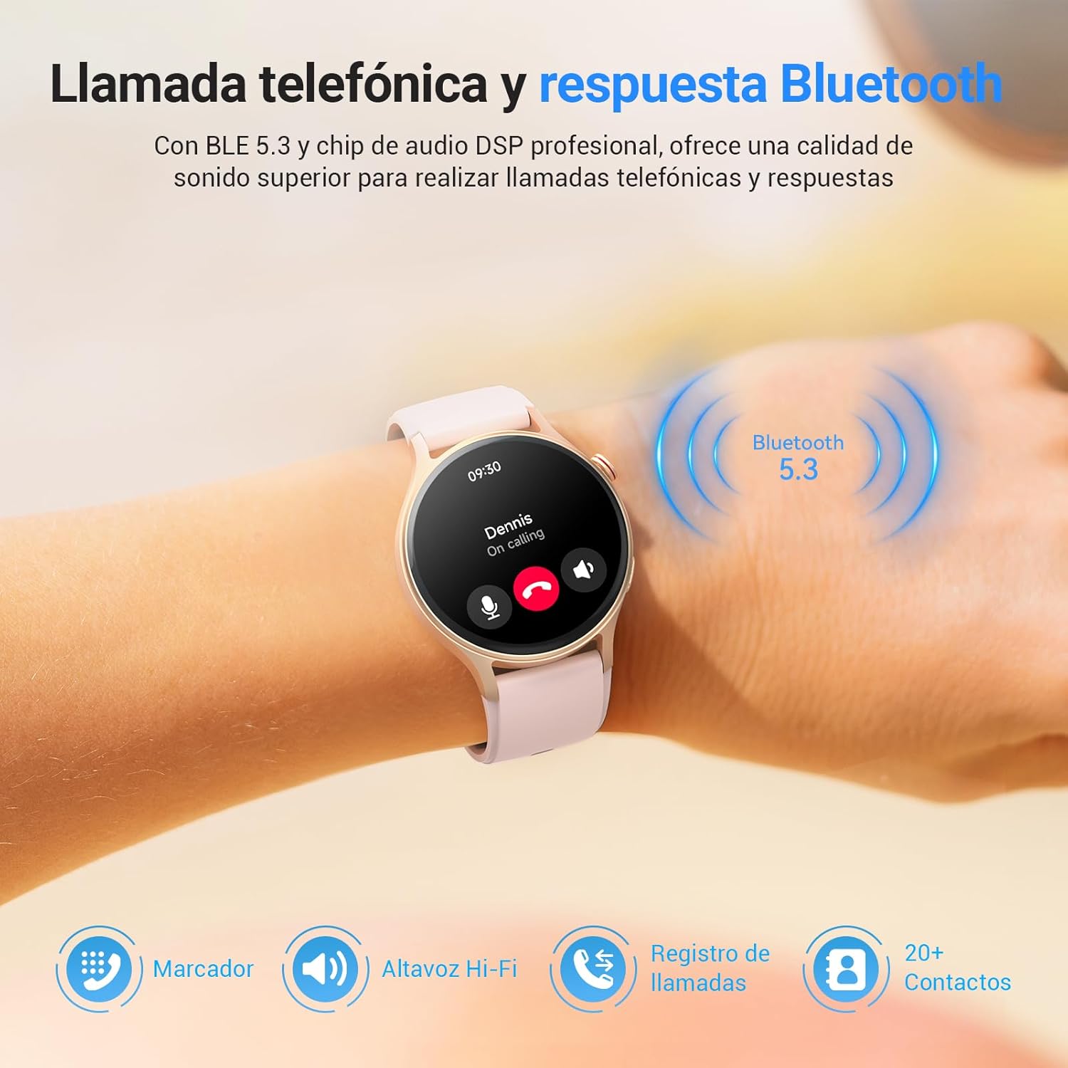 Reloj Inteligente para Mujer con Llamada Bluetooth 5.3, Smartwatch 1.32" AMOLED para Android iOS, podómetro con 110+ Deportes y 3ATM Pulsera Fitness con Monitor de sueño/SpO2 - 2
