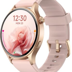 Reloj Inteligente para Mujer con Llamada Bluetooth 5.3, Smartwatch 1.32" AMOLED para Android iOS, podómetro con 110+ Deportes y 3ATM Pulsera Fitness con Monitor de sueño/SpO2