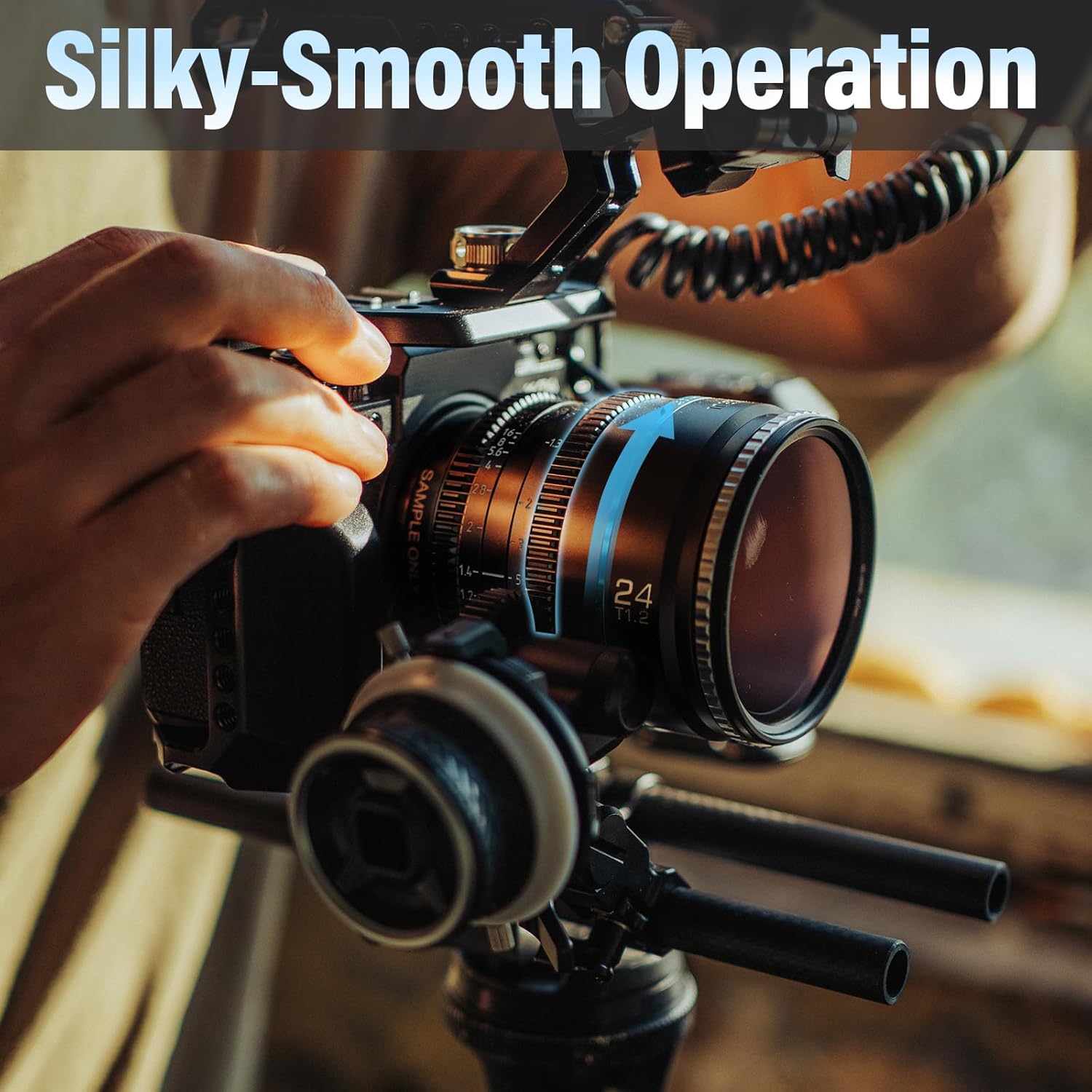 SIRUI Night Walker 24mm Lente de Cine S35/APSC con Enfoque Manual, Lente de Gran Apertura T1.2 para M4/3 Cameras, para BMPCC4K, GH5II, GH6, Z CAM (MS24M-B, MFT, Negro) - 6