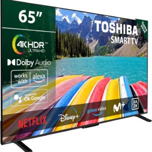 TOSHIBA 65UV2363DG Smart TV 4K UHD de 65", sin Marcos, con HDR10, Dolby Audio, Compatible con Asistente de Voz Alexa y Google, Bluetooth