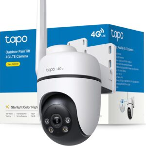 Tapo C501GW Cámara de Vigilancia Wi-Fi, Resolución 2K HD, Conexión Ethernet y Wi-Fi, Visión Nocturna en Color, Audio Bidireccional, Detección de Movimiento, Resistente al Agua IP65