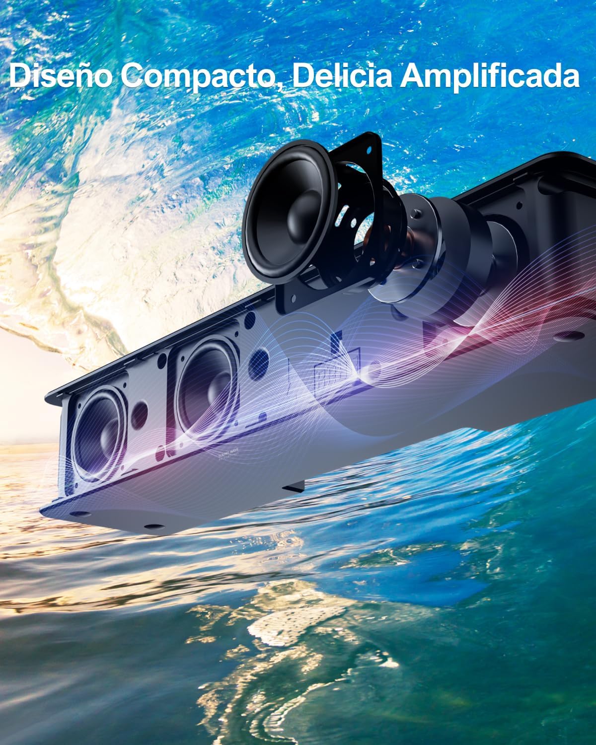 ULTIMEA Barra de Sonido 5.1 con Dolby Atmos, Subwoofer y 2 Altavoces Traseros, Sistema de Sonido Envolvente 3D para TV, Bluetooth 5.3 y Graves Ajustables, 410W, Poseidon D60 - 4