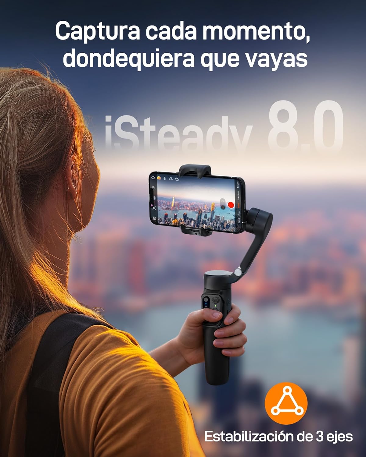 hohem Estabilizador de Movil iSteady X3 SE, Estabilizador de cardán 3 Ejes, diseño Ligero y Plegable con Control Remoto Desmontable, Batería de 11 Horas, Gimbal para Vlogs, Selfies y Viajes - 2