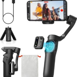hohem Estabilizador de Movil iSteady X3 SE, Estabilizador de cardán 3 Ejes, diseño Ligero y Plegable con Control Remoto Desmontable, Batería de 11 Horas, Gimbal para Vlogs, Selfies y Viajes