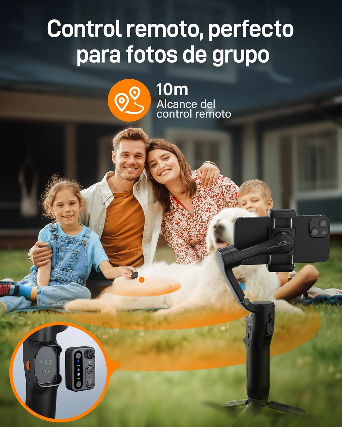 hohem Estabilizador de Movil iSteady X3 SE, Estabilizador de cardán 3 Ejes, diseño Ligero y Plegable con Control Remoto Desmontable, Batería de 11 Horas, Gimbal para Vlogs, Selfies y Viajes - 5