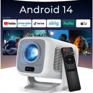 [12000 Lúmenes, Auto Focus] Smart Proyector Nativo 1080P 4K Soporte, Auto Keystone, App Integrada, Inteligente Projector Portatil con WiFi 6 Bluetooth 5.4, Compatible con HDMI/iOS/Android/USB LYNCAST