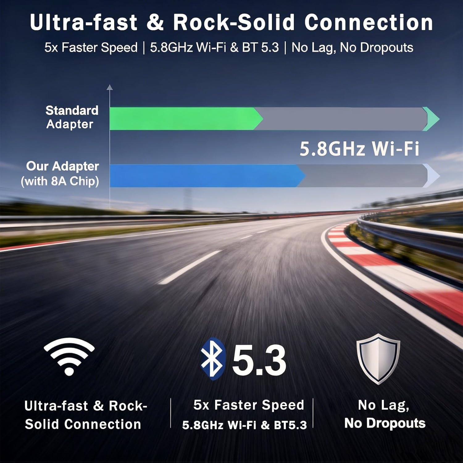 2 en 1 Adaptador CarPlay Inalámbrico, CarPlay Cableado a Inalámbrico Sin Esfuerzo, Para coches con CarPlay, Para iPhone iOS 10+ & Android Auto, Compacto y Estable Bluetooth Car Play Wireless Adapter - 4