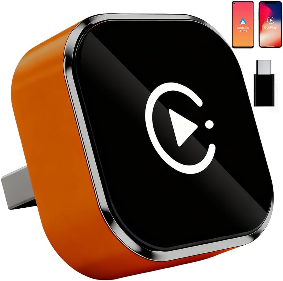 2 en 1 Adaptador CarPlay Inalámbrico, CarPlay Cableado a Inalámbrico Sin Esfuerzo, para Coches con CarPlay, para iPhone iOS 10+ & Android Auto, Compacto y Estable Bluetooth Car Play Wireless Adapter - 1