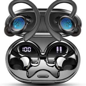 2026 Nueva Auriculares Inalambricos Deportivos, Auriculares Bluetooth 5.4 HiFi Estéreo con 4 HD Mic, 50H Cascos Inalambricos Bluetooth con Cancelacion Ruido ENC, Pantalla LED/IP7 Impermeable Cascos