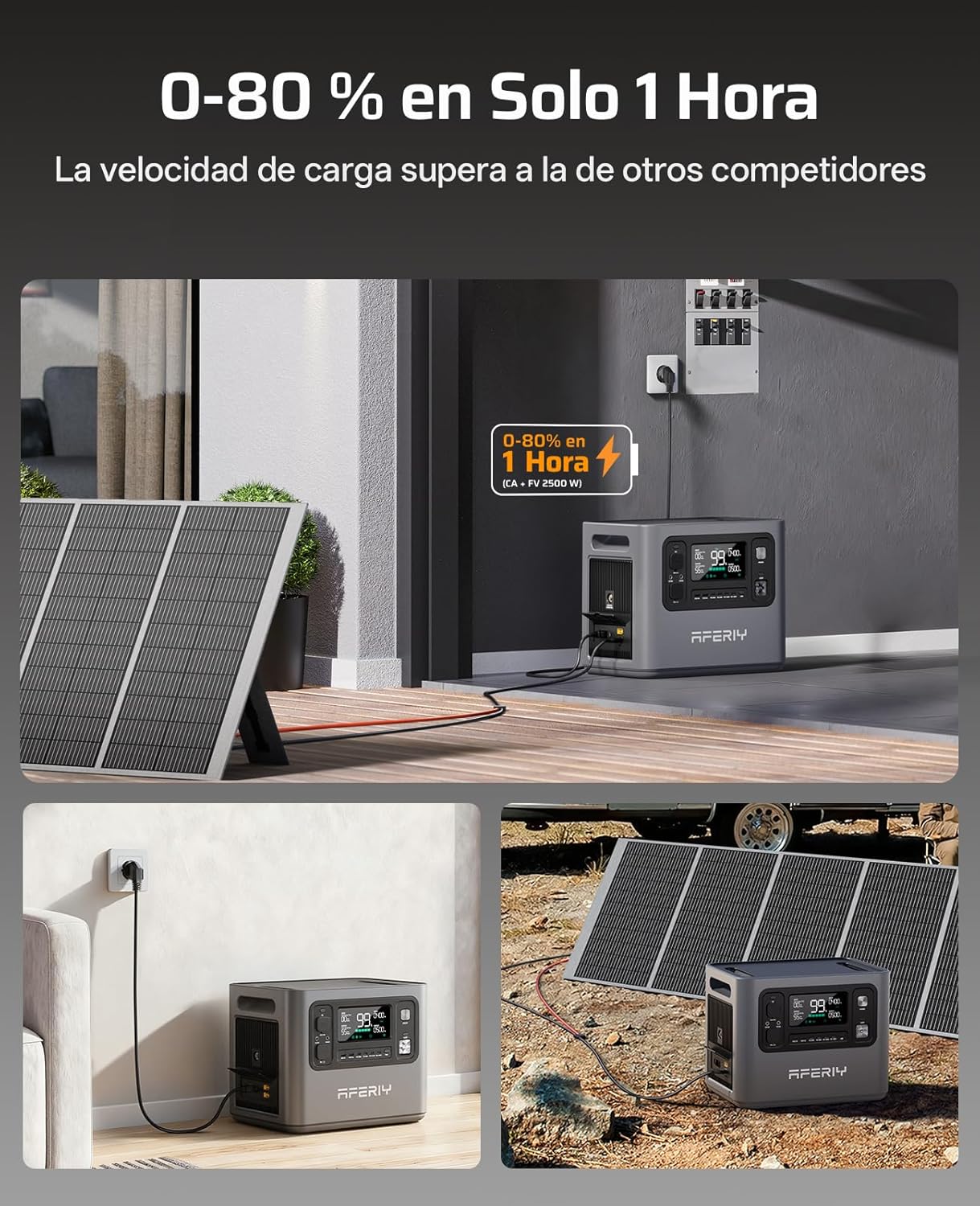 AFERIY Batería de Expansión P280 2048Wh Batería Portátil LiFePO4, Compatible Con Estación P280 Conecte Hasta 4 Baterías Adicionales En Paralelo Para Una Capacidad Total De 10240Wh - 4