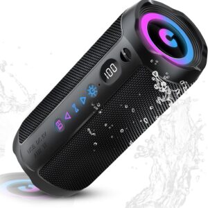 Altavoz Bluetooth Portátil 30W, Potente Altavoz Bluetooth, Altavoces Graves Duales, 30H Reproducción, IPX7, RGB, Emparejamiento TWS, AUX, TF, USB, Ideal Para Actividades Aire Libre, Fiestas,Viajes.