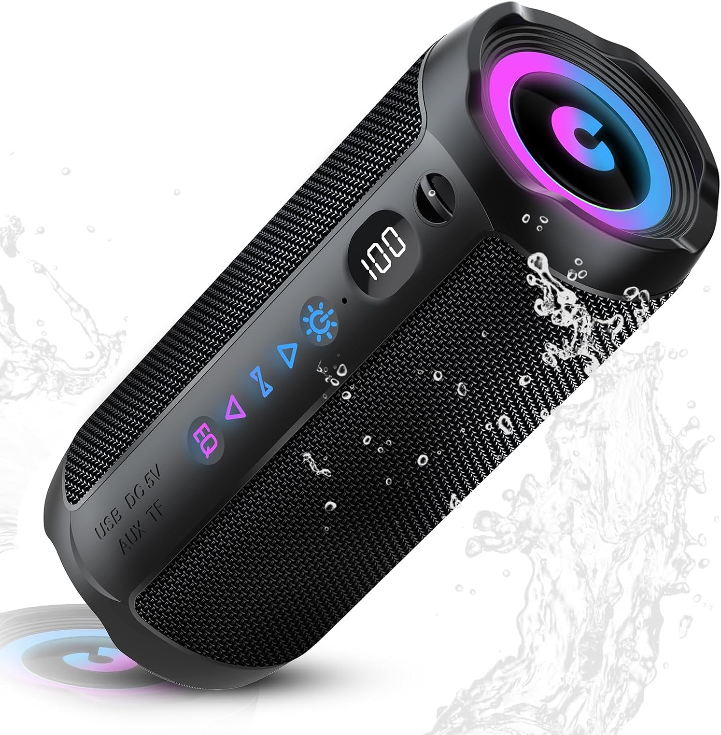 Altavoz Bluetooth Portátil 30W, Potente Altavoz Bluetooth, Altavoces Graves Duales, 30H Reproducción, IPX7, RGB, Emparejamiento TWS, AUX, TF, USB, Ideal Para Actividades Aire Libre, Fiestas,Viajes. - 1