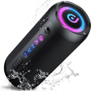 Altavoz Bluetooth portatil 5.4, 30W Altavoz Bluetooth Potente, Doble Graves Speaker, 30H Reproducción, IP7 Impermeable Altavoces, RGB Luces, TWS Emparejamiento, Apoya Micro SD AUX TF Tarjeta