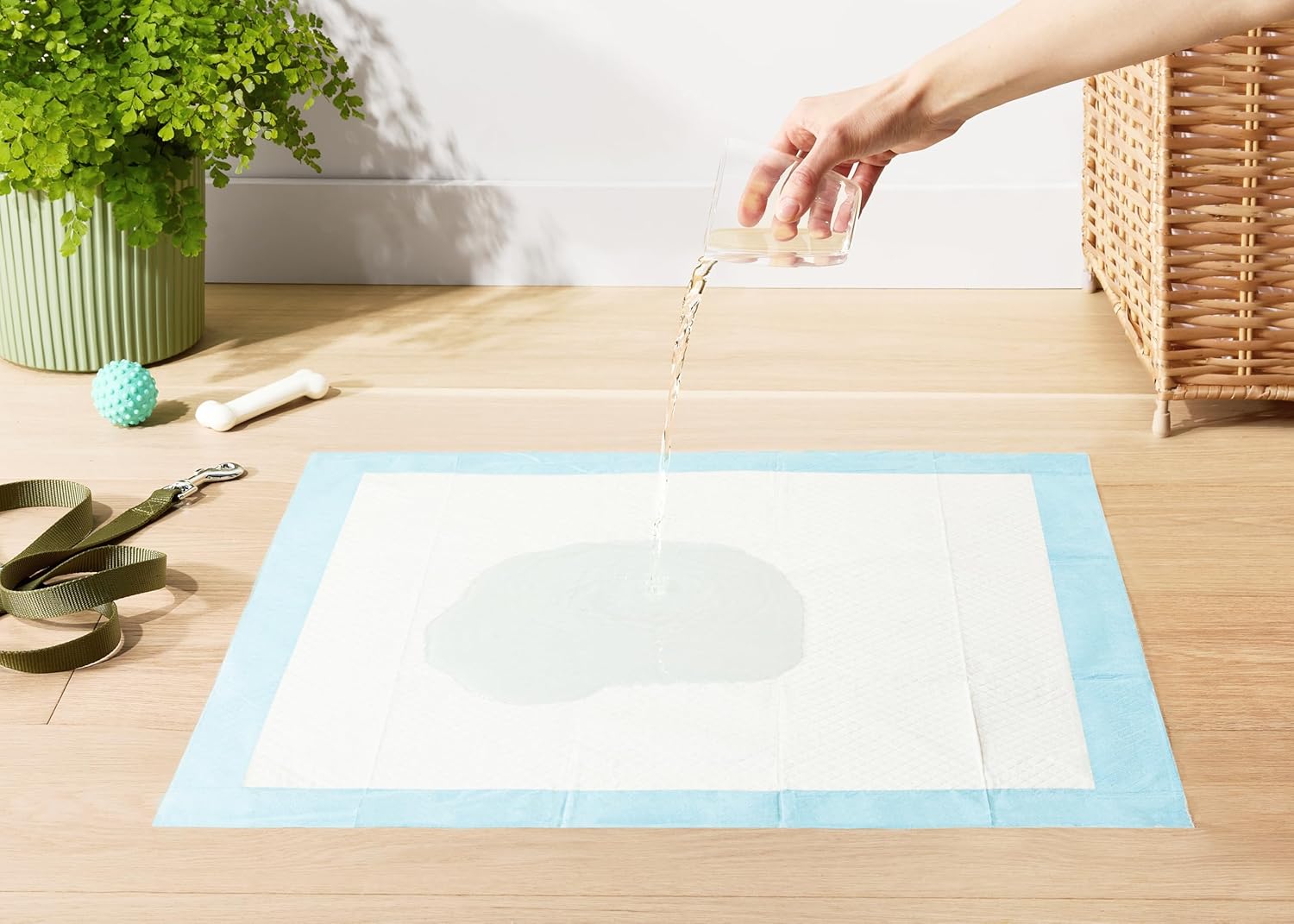 Amazon Basics Almohadillas de adiestramiento de Perros y Cachorros, diseño de 5 Capas a Prueba de Fugas con Superficie de Secado rápido, XL, 60 Unidades, Azul, Extragrande - 3