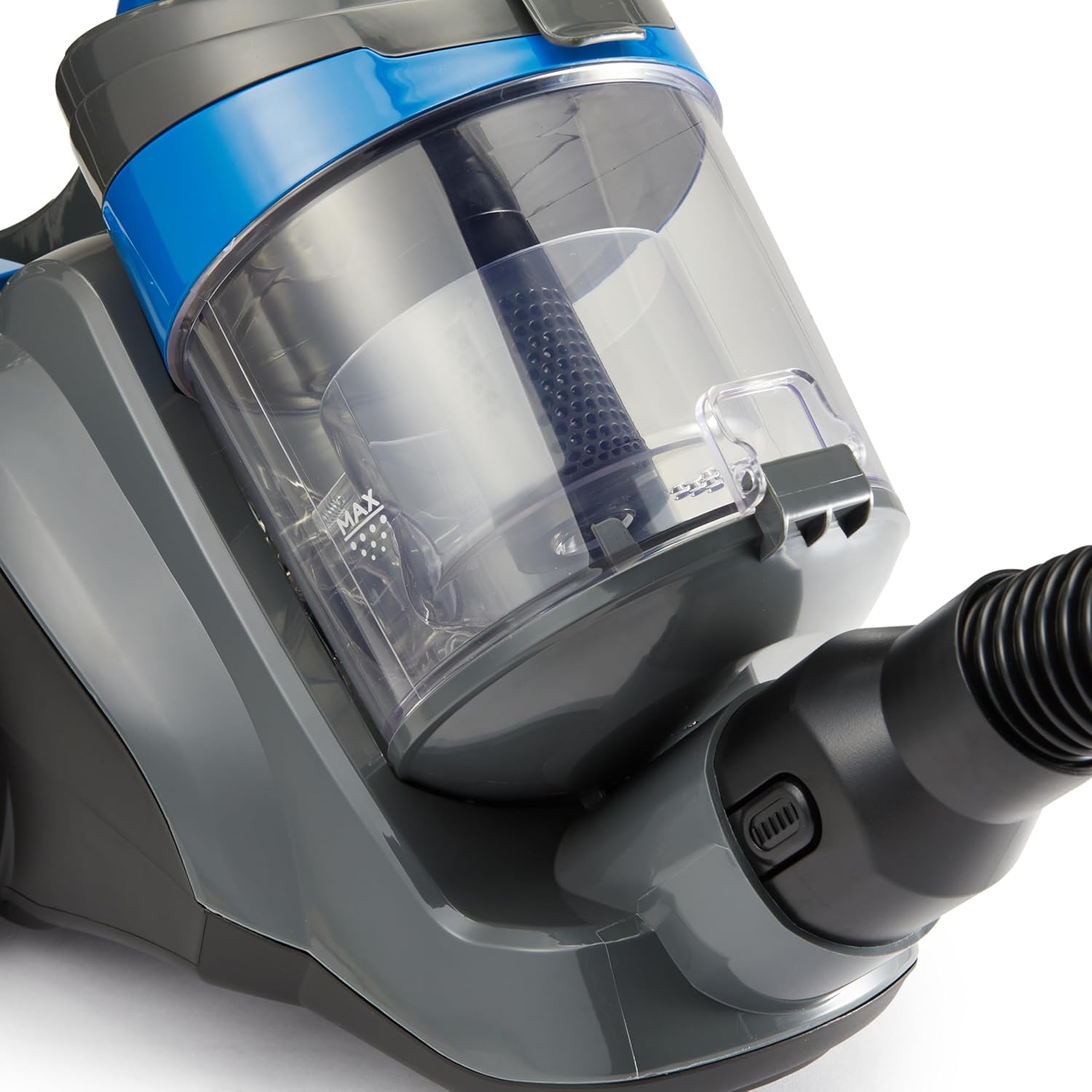 Amazon Basics Aspirador sin Bolsa Cilíndrico 1.7L Compacto Ligero con Boquilla Triple Acción, Filtro HEPA, 850W, para Alfombras y Suelos Duros, Negro y Azul - 4