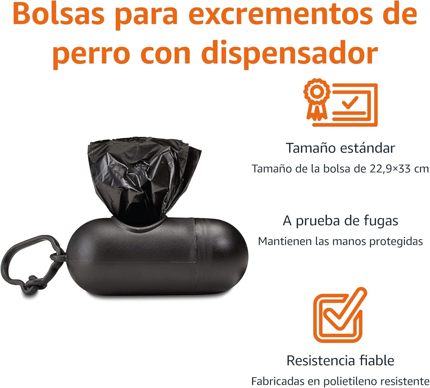 Amazon Basics Bolsas de basura para perros con dispensador y clip para correa, Sin fragancia, 900 bolsas (60 paquetes de 15) - 4