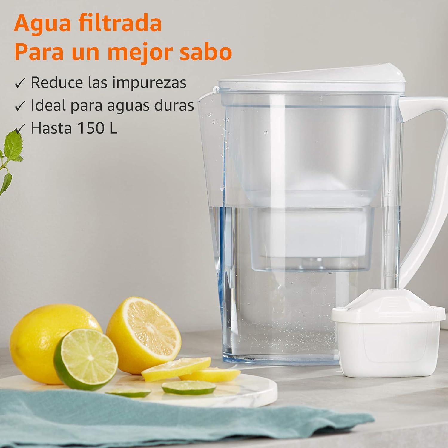 Amazon Basics Cartuchos filtrantes de Agua, 6 Unidad, Paquete de 1, Aptos y compatibles con Todas Las jarras BRITA Incl. PerfectFit & Jarras Amazon Basic - 5