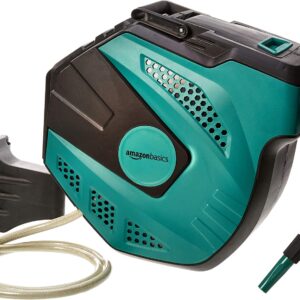 Amazon Basics Enrollador automático de manguera para pared, Verde, 25 m