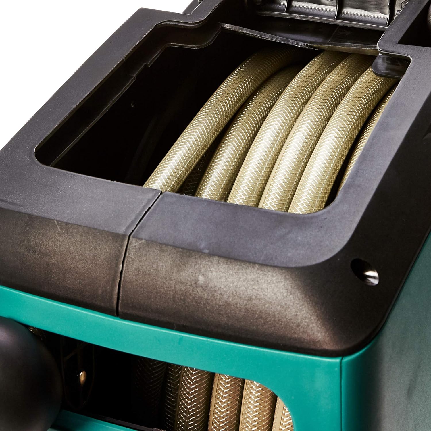 Amazon Basics Enrollador automático de manguera para pared, Verde, 25 m - 5