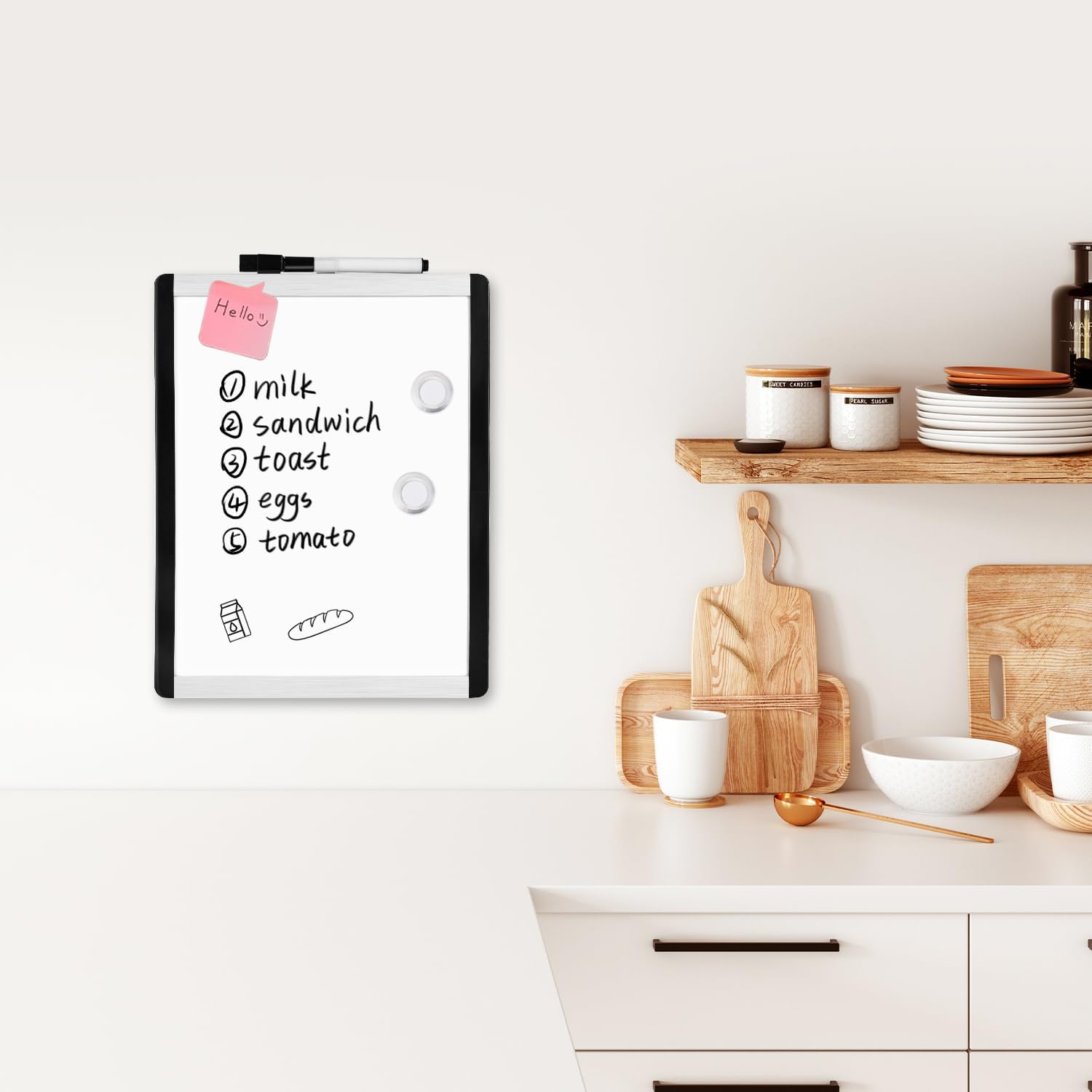 Amazon Basics Pizarra magnética de borrado en seco, marco de plástico/aluminio, 21,6 cm x 28 cm, Blanco - 6