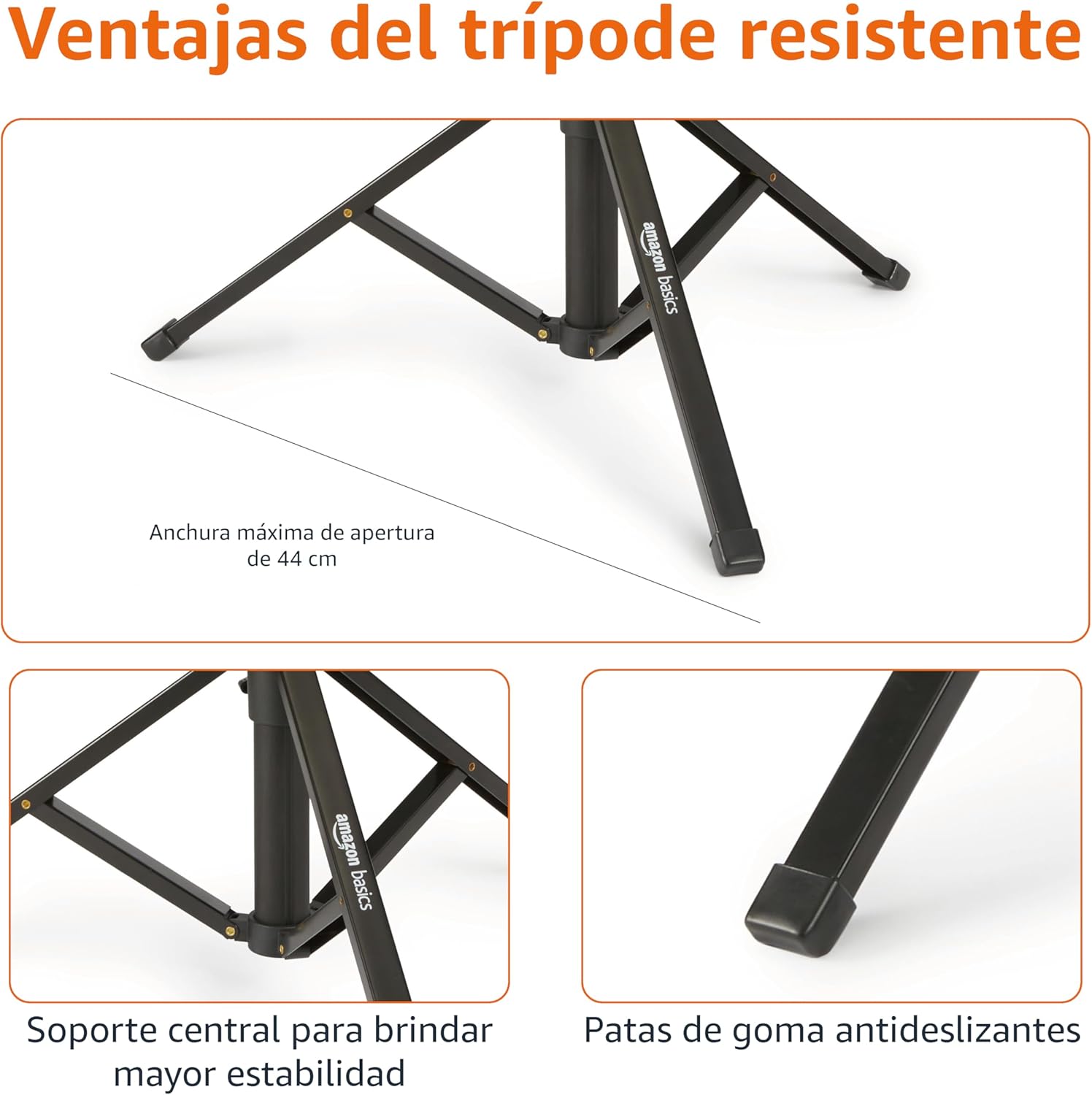 Amazon Basics Trípode y Paloselfi Extensible para Teléfono de 162cm/64in, con Mando a Distancia Inalámbrico, Negro - 4