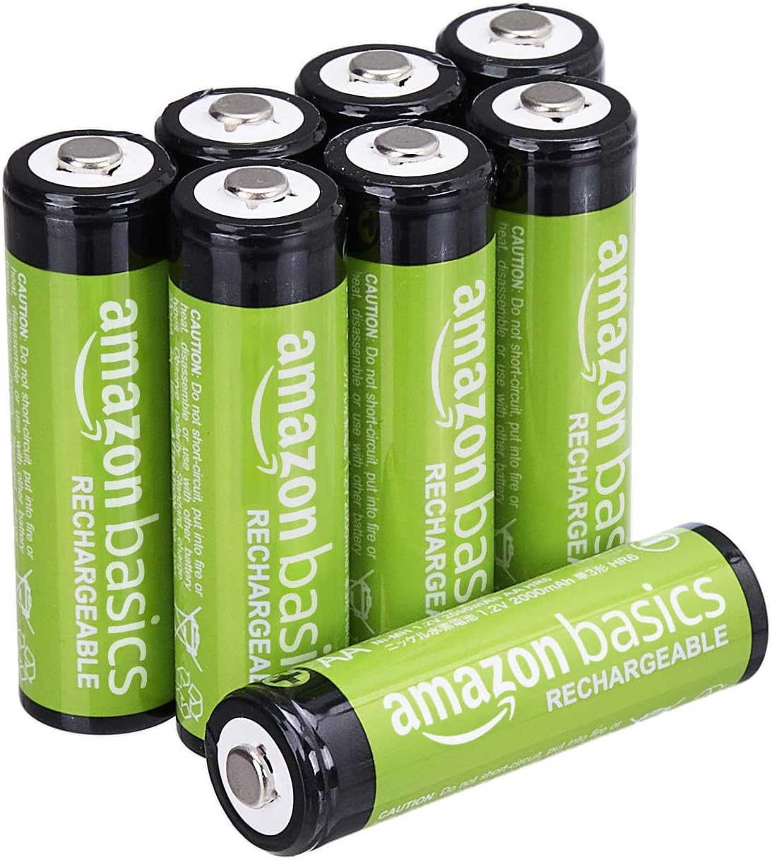 Amazon Basics paquete de 24 pilas AA NiMH recargables, 2000 mAh, 1,2 V, se recargan hasta 1000 veces, precargadas - 5