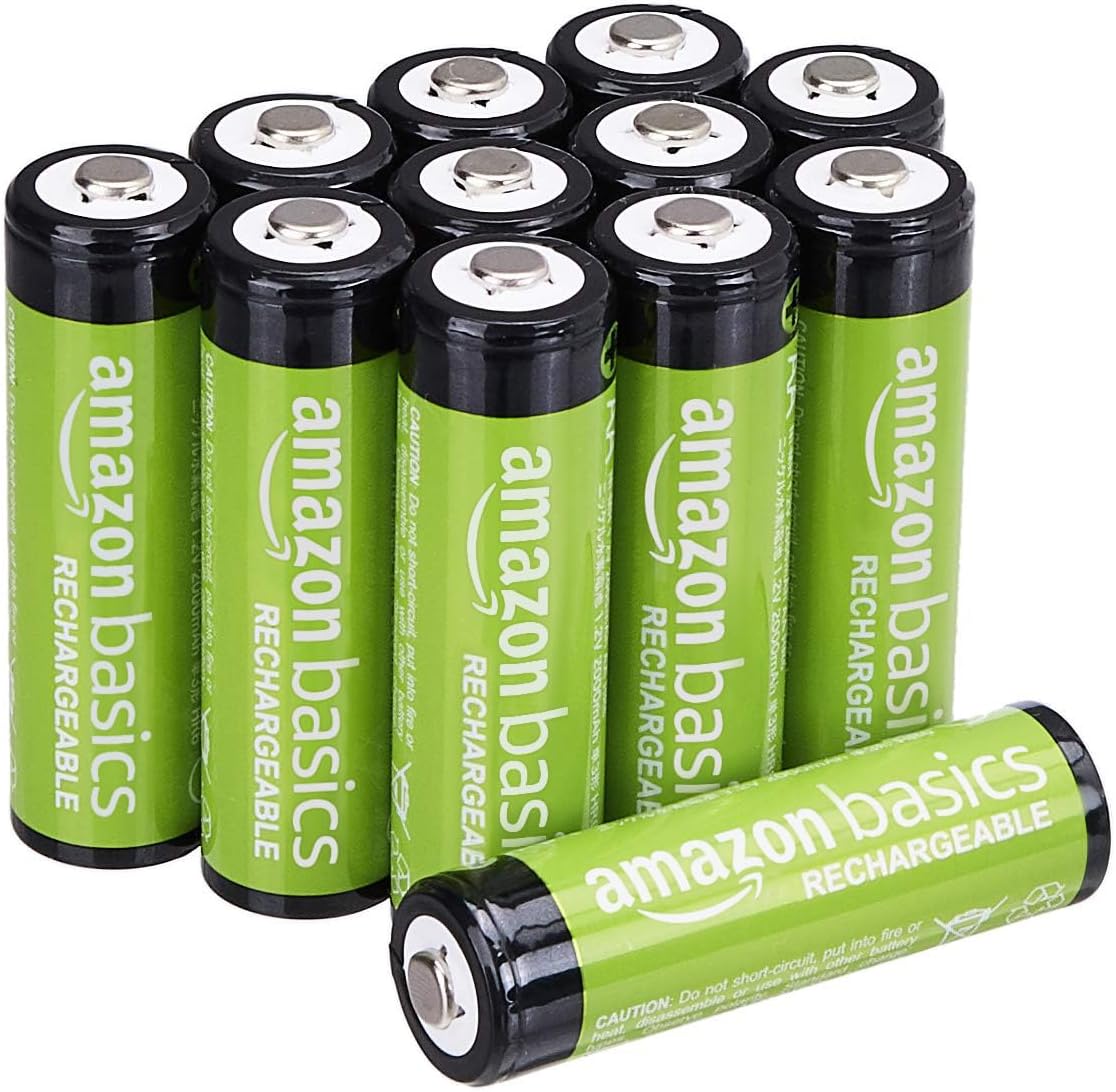 Amazon Basics paquete de 24 pilas AA NiMH recargables, 2000 mAh, 1,2 V, se recargan hasta 1000 veces, precargadas - 6