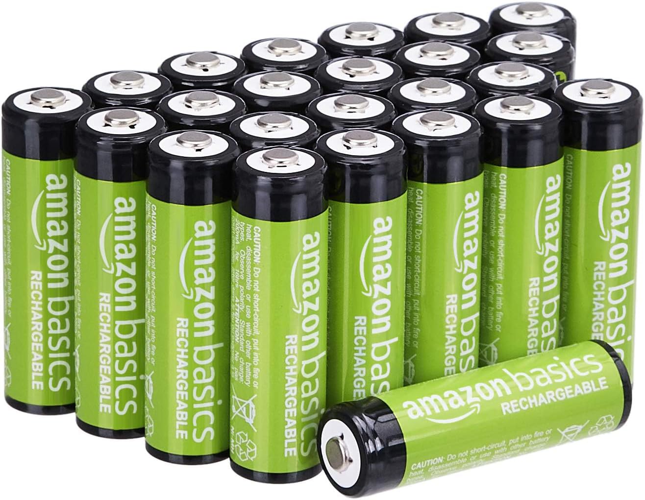 Amazon Basics paquete de 24 pilas AA NiMH recargables, 2000 mAh, 1,2 V, se recargan hasta 1000 veces, precargadas - 1