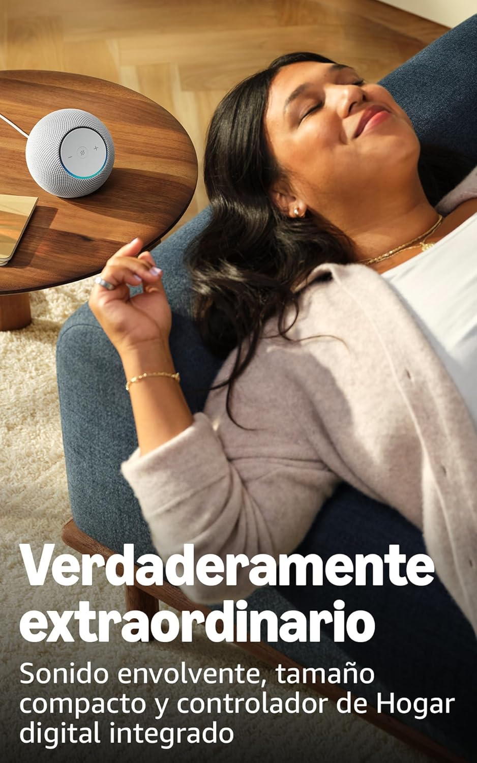 Amazon Echo Dot Max (última generación): altavoz Alexa con sonido envolvente y controlador de Hogar digital integrado, Blanco - 3