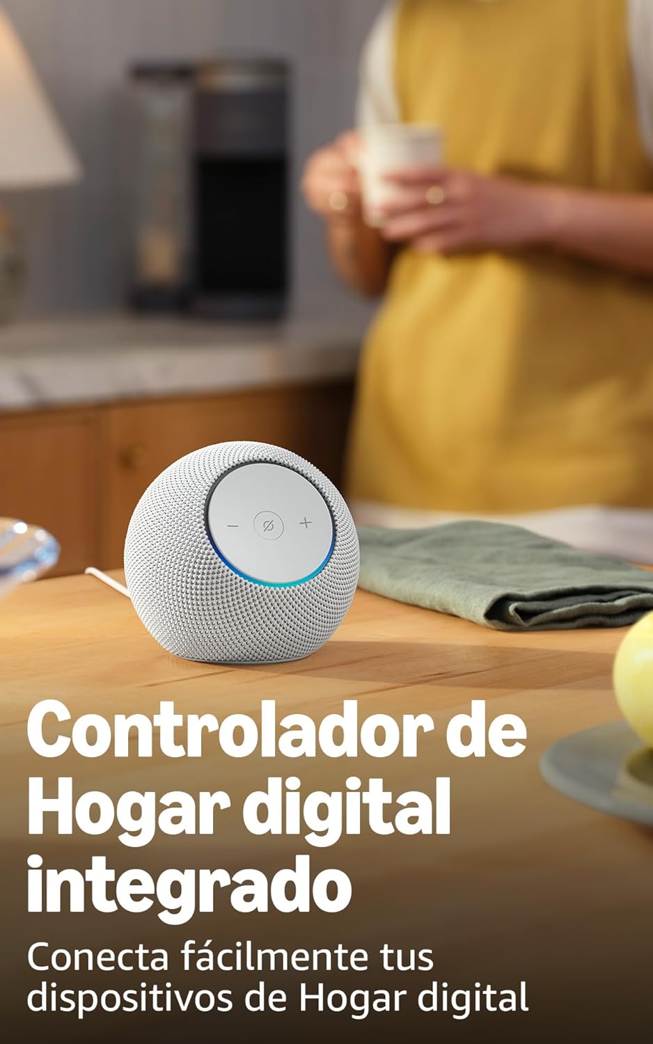Amazon Echo Dot Max (última generación): altavoz Alexa con sonido envolvente y controlador de Hogar digital integrado, Blanco - 5
