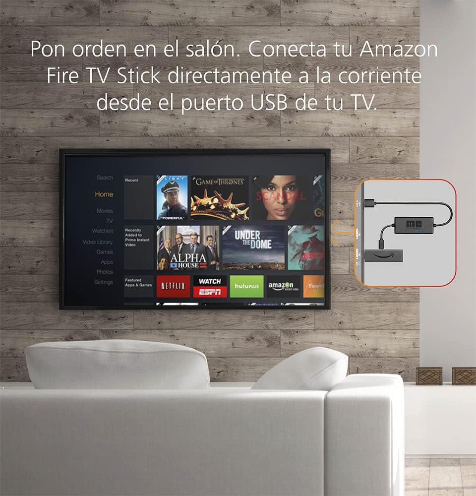 Amazon Fire TV Stick HD + Mission Cables - Cable USB de corriente para el Amazon Fire TV - 2