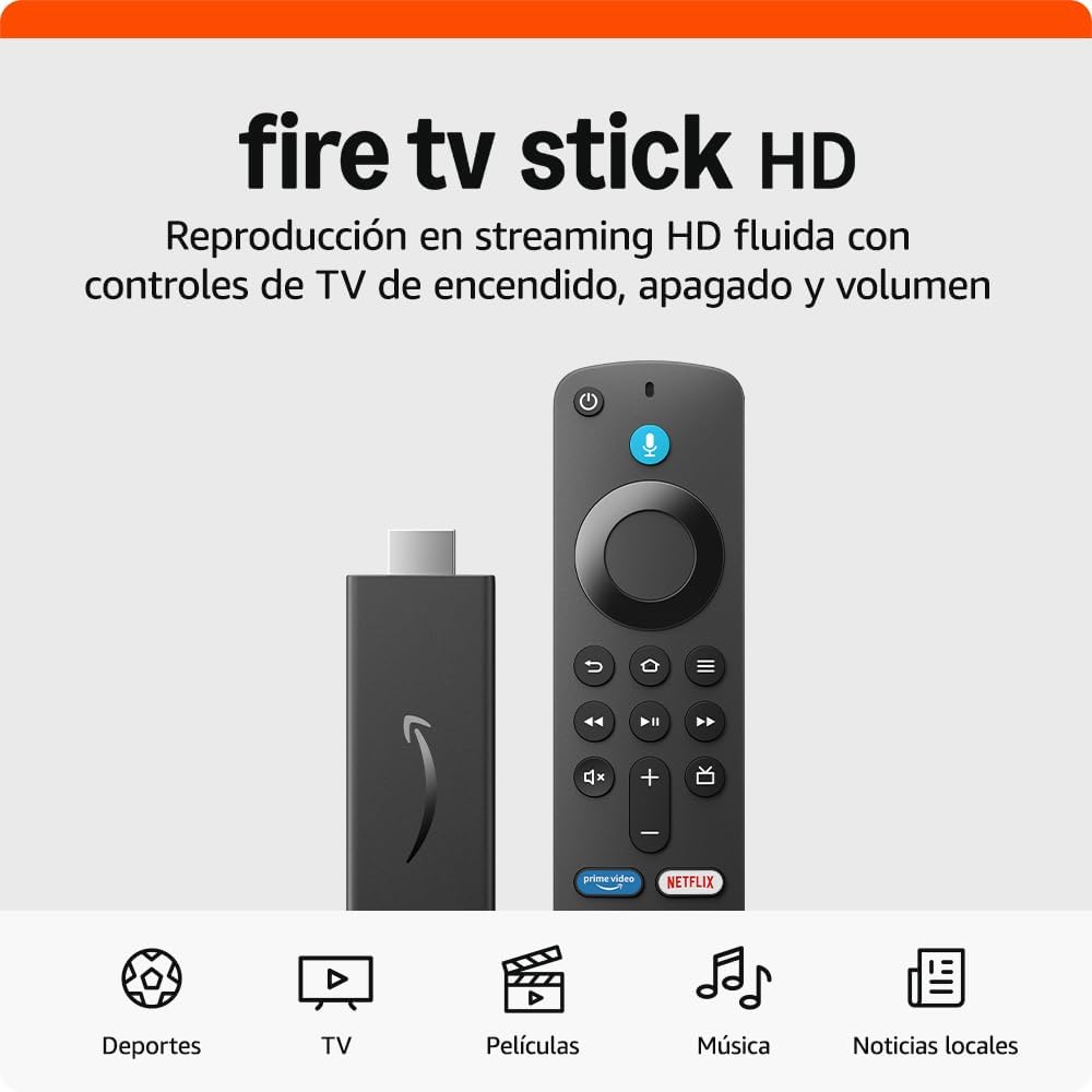 Amazon Fire TV Stick HD (Última generación), con TV en directo gratuita, mando por voz Alexa, controles de Hogar digital y reproducción en streaming HD - 1
