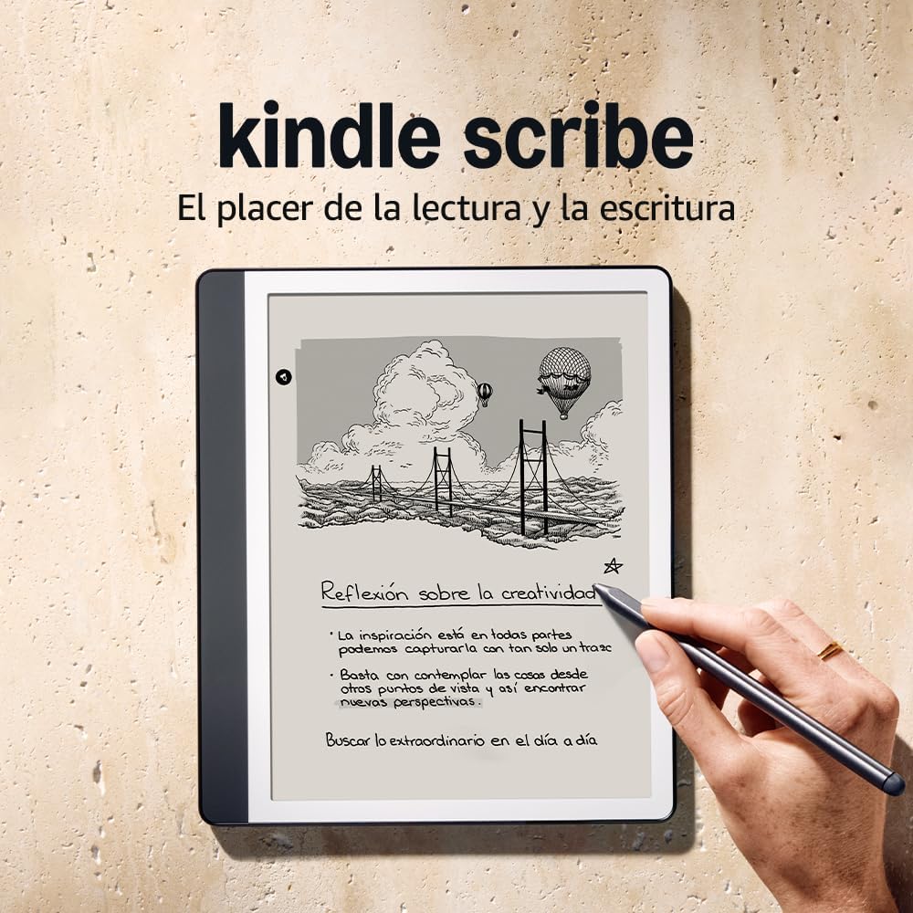 Amazon Kindle Scribe (64 GB) | Pantalla rediseñada con bordes uniformes. Escribe a mano sobre tus libros y documentos | Lápiz prémium | Gris tungsteno - 1